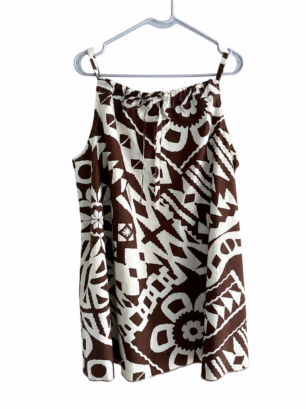 Urban Outfitters Brown and White Patterned Sundress